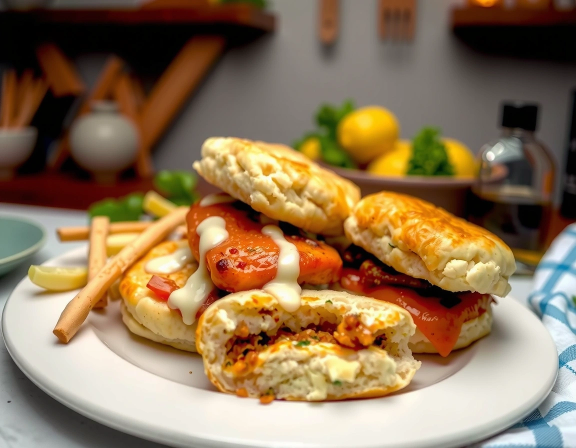 Garlic Parmesan Chicken Biscuit Bombs