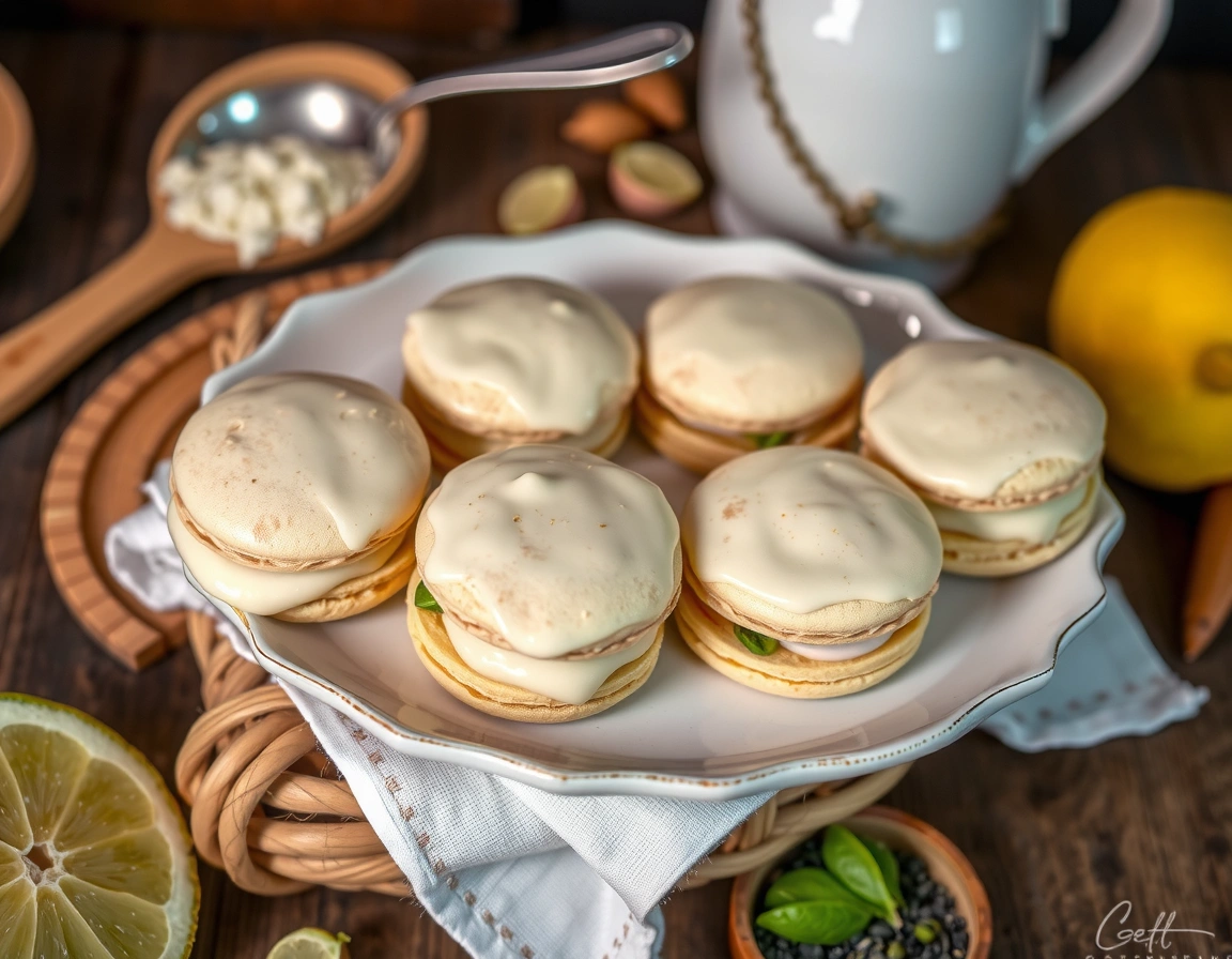 Pistachio Macarons with White Chocolate-Lemon Ganache