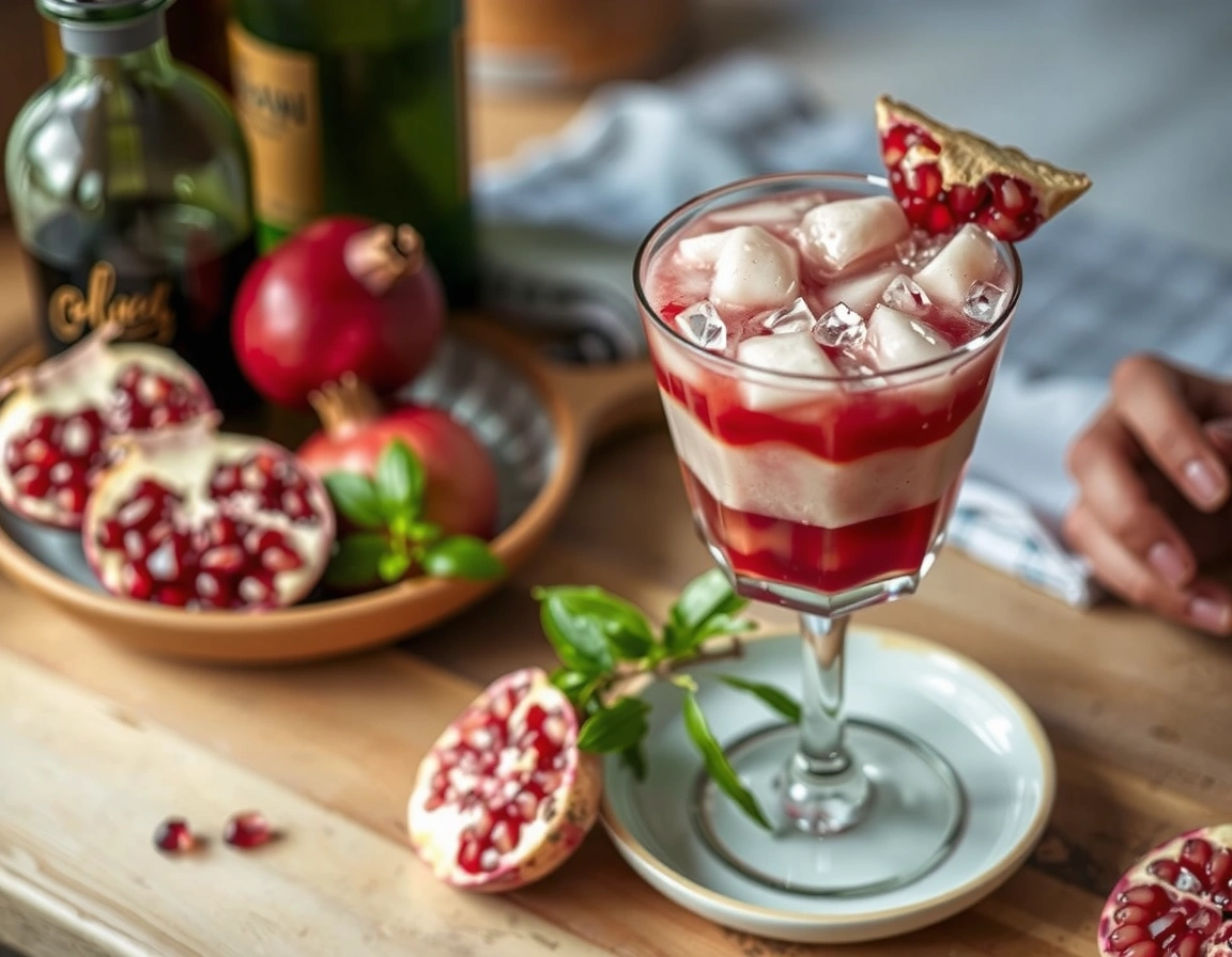 Lychee Pomegranate Sour - Layered Low-Alcohol Cocktail